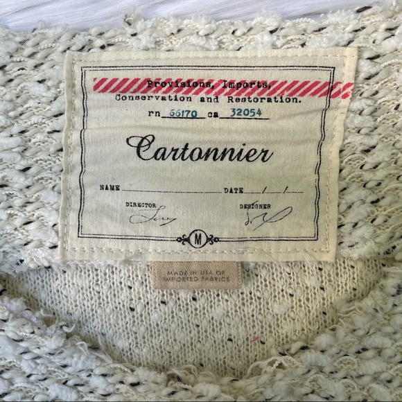 Anthropologie Cartonnier Looped Moto Jacket Looped Yarn Cream Peplum - Picture 6 of 13